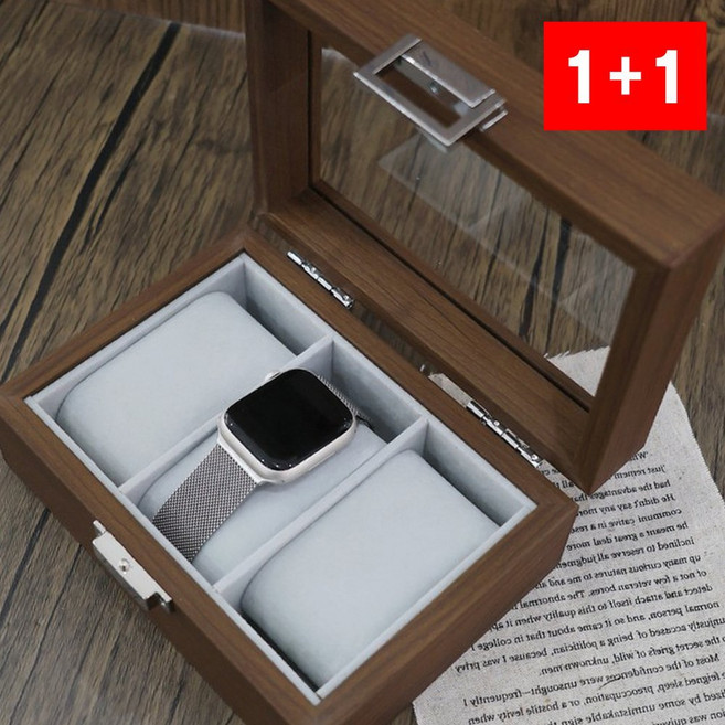 손목시계 원목 수납함 시계보관 3구 우드 가죽 케이스