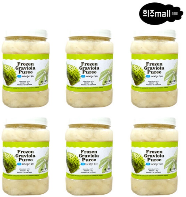 [희주몰] 신정푸드 냉동 그라비올라 퓨레 1kg x 6개, 1개, 6kg