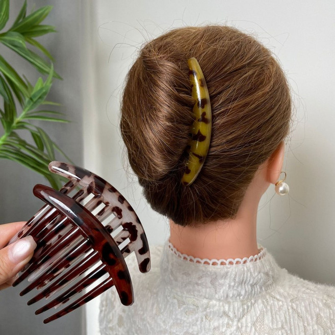 ZMBIRD 표범무늬 심플 헤어 빗핀 올림머리 3종세트 N3638