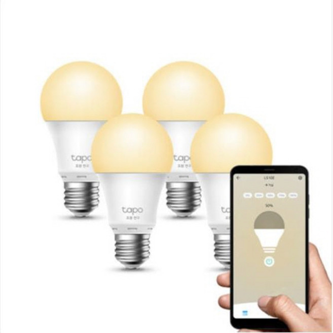 티피링크 TAPO L510E(4EA) 스마트 LED 조명 전구 무드등 와이파이 스마트폰제어, 조절 가능한 흰색, 4개