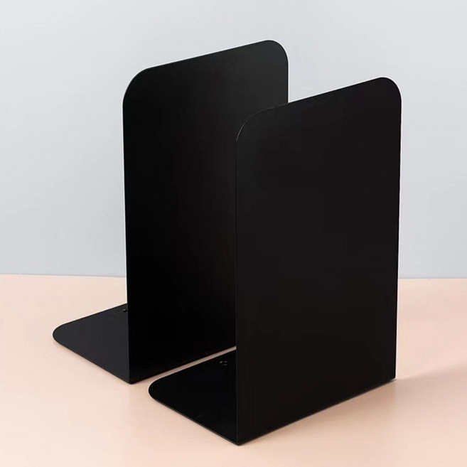 (1+1) 주니톡 L형 북엔드 철제 북앤드 책꽂이, 북스탠드 블랙 2개