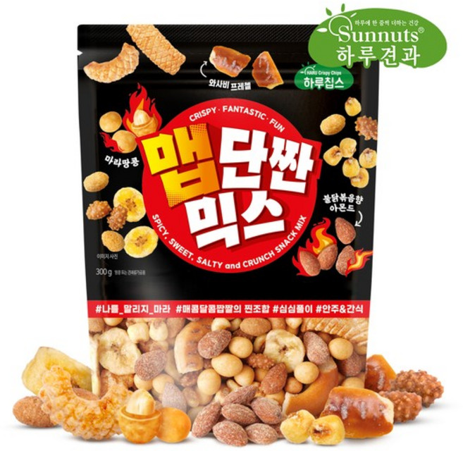 [하루견과] 맵단짠믹스 300g 1봉 / 마라땅콩불닭볶음향아몬드, 1개