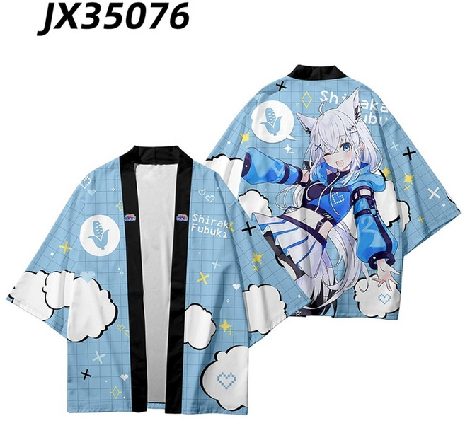 홀로라이브 하오리 모음 반팔티 버튜버 캐릭터 컬러 일러스트 빅사이즈 티셔츠