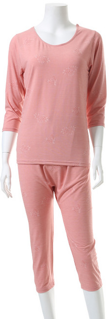 캐리루시 여성용 모달 자가드 7부 상의 + 8부 하의 세트