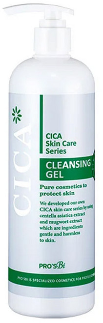 프로즈비 시카 클렌징젤 500ml 대용량 병풀 민감성 피부 진정 히알루론산 수분 보습, 1개