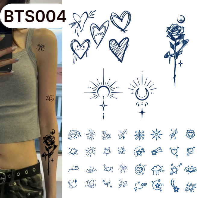부띠끄38 미니 반영구 타투스티커 헤나 세트, 1개, BTS004