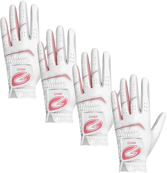 KPGA 지맥스 여성 반양피 한손 or 양손 골프장갑 세트, 화이트, 2개