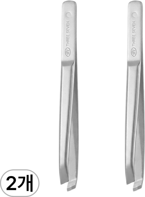 쓰리세븐 777 실버 쪽집게 T-533LC 새치 족집게 흰머리 뽑기 쪽집개 눈썹 정리 쪽집개 핀셋, 2개