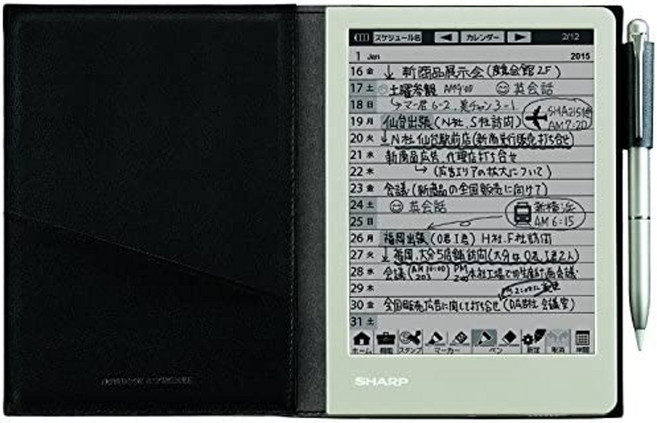 노트 커버 패드 샤프한 전자수첩 전자노트 wg-s30-b 수첩기능 블랙타입 일본 직배송