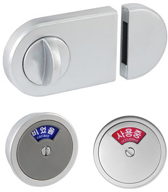 국산 큐비클 BS-515 화장실 잠금장치 걸고리 사용중 표시창, 크롬무광, 1개