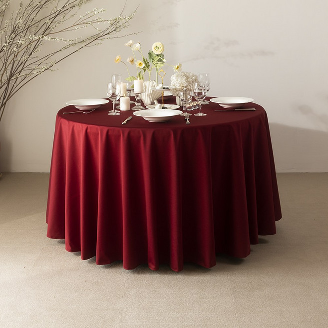 대성섬유 대폭 이음선없는 고급융단 호텔 예식장 대형 원형식탁보, 와인, 테이블보지름300cm, 1개