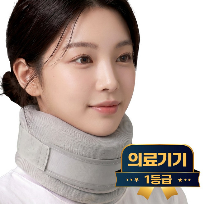 라이프엠디 의료용 소프트 쿠션 목 보호대 초경량 목견인 교정 밴드 경추 견인기 일자목 거북목 보조기 목고정 지지대 부목, 1개