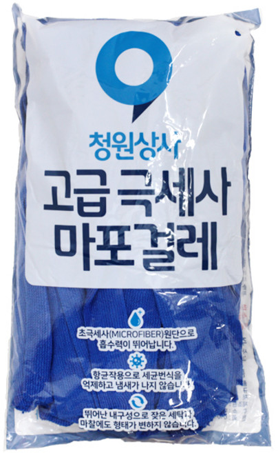 [청원상사 본사] 고급 극세사마포걸레, 블루, 1개
