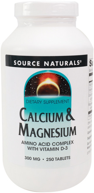 소스내츄럴스 칼슘 & 마그네슘 아미노산 킬레이트 비타민 D3 타블렛, 1개, 250정