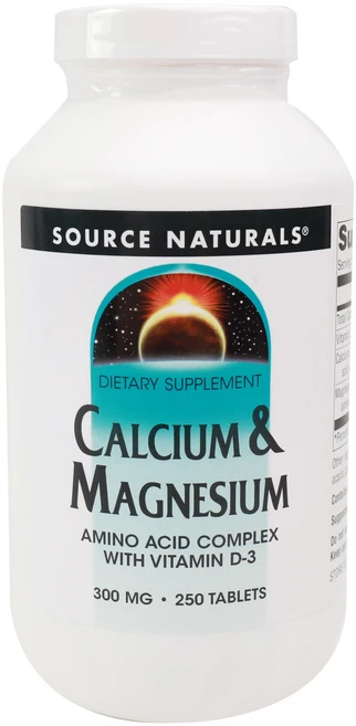 소스내츄럴스 칼슘 & 마그네슘 아미노산 킬레이트 비타민 D3 타블렛, 1개, 250정 - 쿠팡