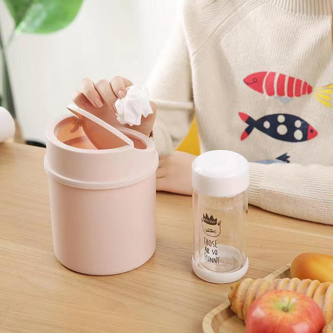 더자카 파스텔 미니 돔 휴지통 2p, 핑크  x 1개