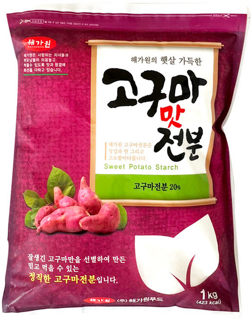 [푸른들마켓][해가원] 고구마맛전분1kg, 1kg, 1개