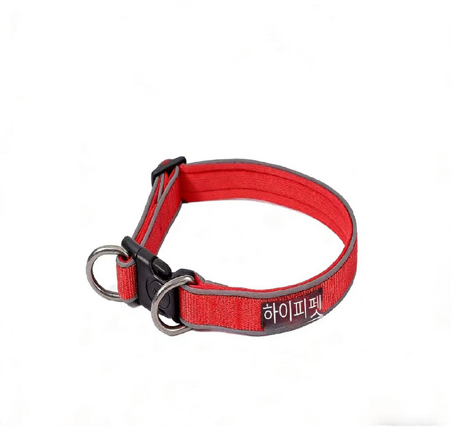 강아지 고양이 목걸이 반사 안전 조절가능, 1개, 빨간색