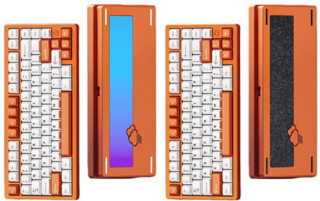 WOB RAINY75 무선 기계식 키보드 GASKET구조 3모드 알루미늄 아이스망고축 RGB, 무광블랙(양극코딩/거울강화바닥)Violet축