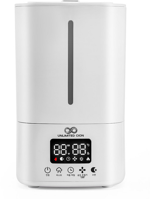 무한시온 5리터 대용량 저소음 UV 살균 가습기 롱래스팅 가습 가정용 초음파 가습기, 화이트