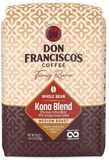 Don Francisco's 코나 블렌드 미디엄 로스트 원두 커피 (532.3ml(18온스) 백), 510g