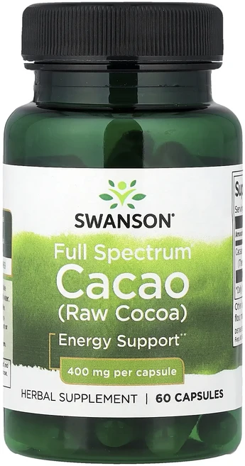 몸관리하세요 겨울입니다 Swanson 풀 스펙트럼 카카오(무가공 코코아) 400mg 캡슐 60정 특별관리진행, Swanson풀스펙트럼카카오무가공코코아400mg캡슐60, 1 - 쿠팡