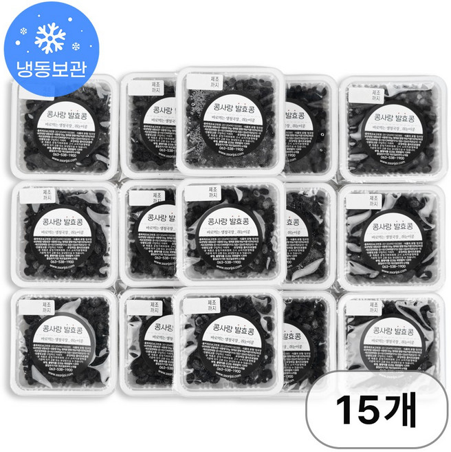 싸리재 발효콩 [ 바로먹는 생청국장 쥐눈이콩 55g 15팩 ] 국산콩 낫또 생나또, 15개