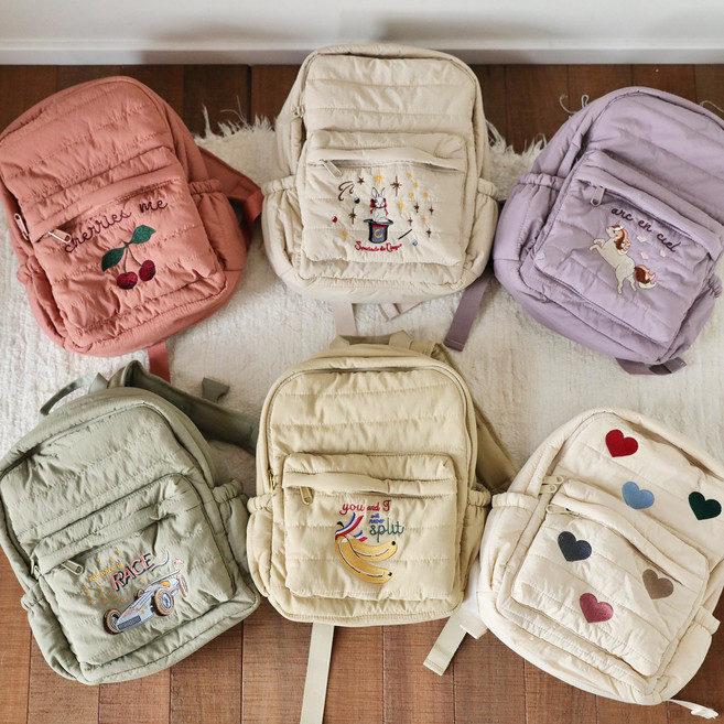 兒童刺繡圖案後背包 網球風設計