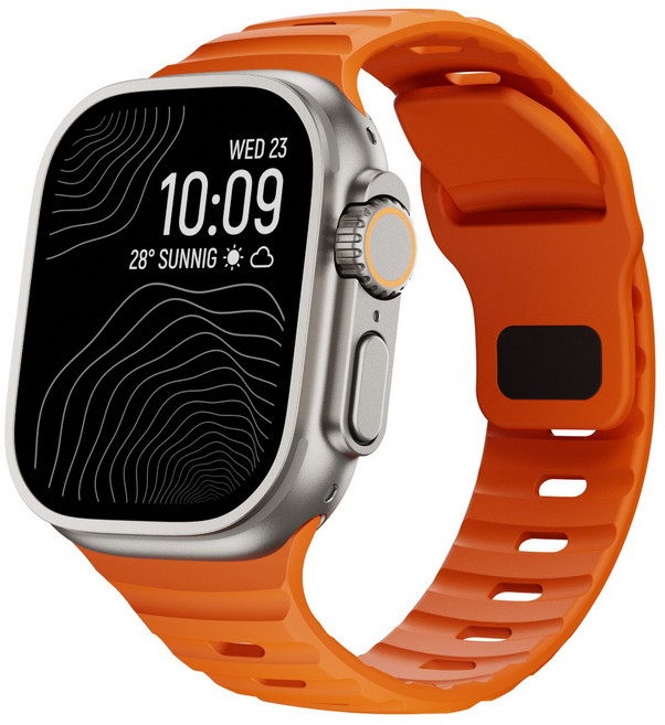 밴드톡 애플워치 호환 계단 실리콘 스포츠 스트랩 (11 10 9 8 7 6 5 4 3 2 SE2/3 Ultra2/3)밴드 42/46/49/40/38/44/41/45mm, 다크오렌지, 1개