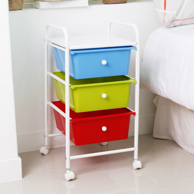 이동식 트롤리 수납장 장난감 기저귀 정리함