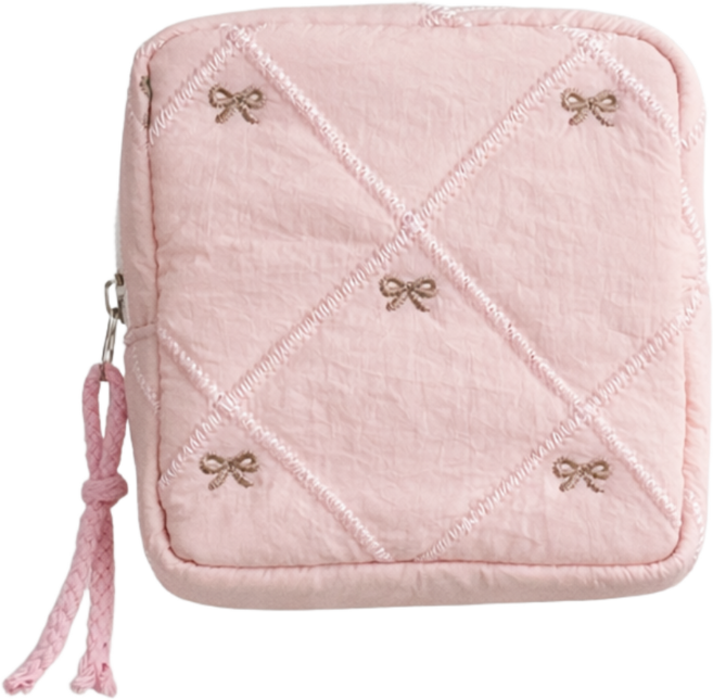 데이아스 여성용 리본자수 누빔 미니 파우치