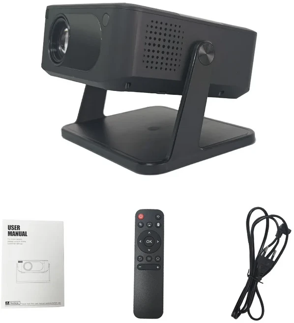 미니 프로젝터 HA109 홈 시어터 안드로이드 11 BT5.0 WIFI 프리스타일 지원 스마트폰 동일한 화면, 01 EU Plug