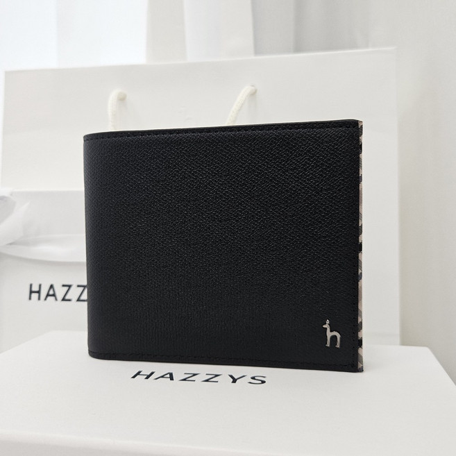 [정품/선물포장] 헤지스 남성 라인체크배색 반지갑 쇼핑백포함+THE HENEM더스트백