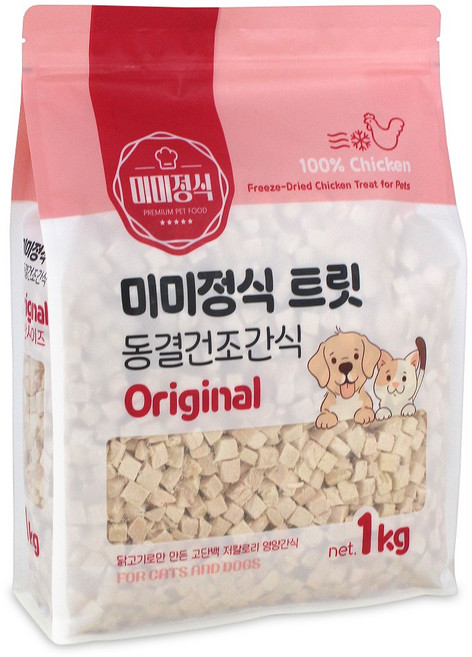 미미정식 동결건조 오리지널 트릿 반려간식, 1kg, 1개
