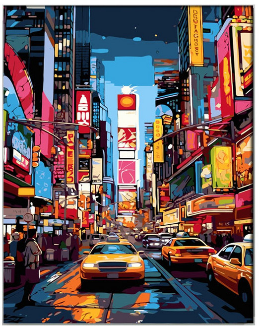 호인트 diy 명화그리기 유화 피포페인팅 컬러링키트 대형 40x50cm, 1개, 014잠들지않는도시