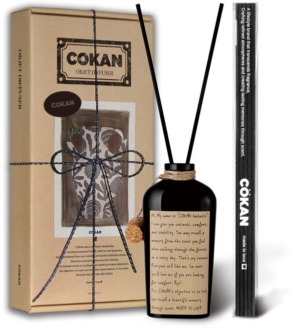 코칸 오브제 디퓨저 실내 방향제 프리미엄 선물세트, 1개, 170ml, 이다바시