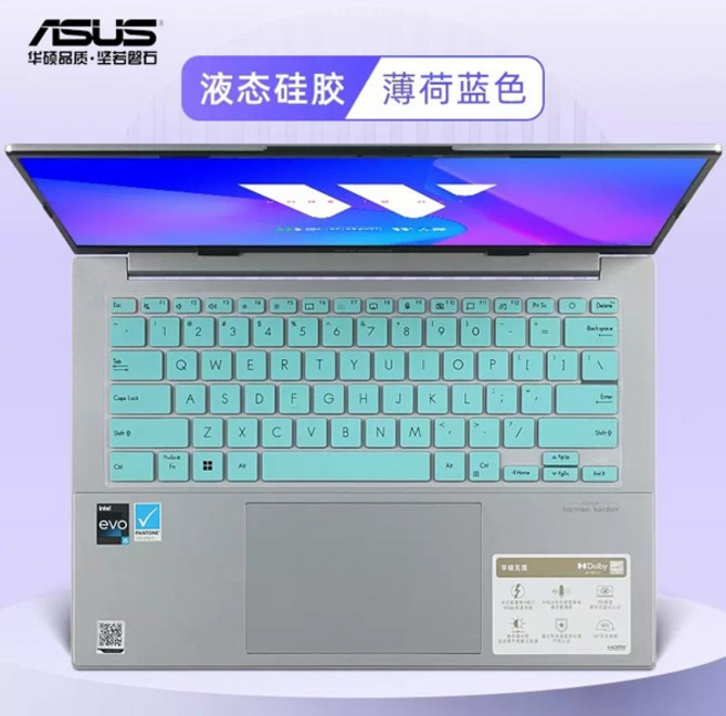 Asus ZENBOOK 14X OLED Q410VA Q410V Q410 Q420VA Q420V Q420 VA TPU 실리콘 노트북 키보드 커버 스킨, [05] whiteblue