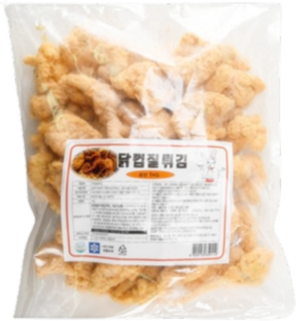 전원 닭껍질 튀김 1kg 치킨 간식 안주 후라이드 맥주 치맥 대용량 업소용 급식, 4개