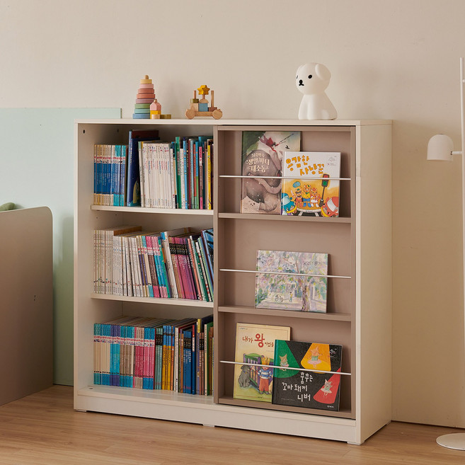 윌코 윌로우 솜솜 가로 1200 높이 1170 슬라이딩 책장, 그레이