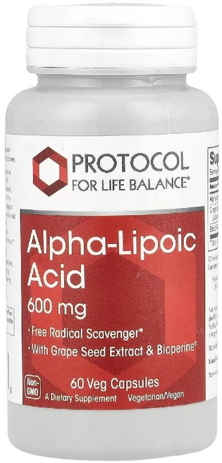 프로토콜포라이프발란스 알파리포산 600mg Alpha Lipoic Acid 베지캡슐 60정, 1개 - 쿠팡