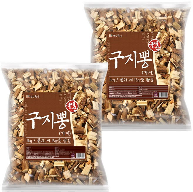 건강중심 국산 구지뽕 나무 가지 꾸지뽕, 2개, 1kg, 1kg