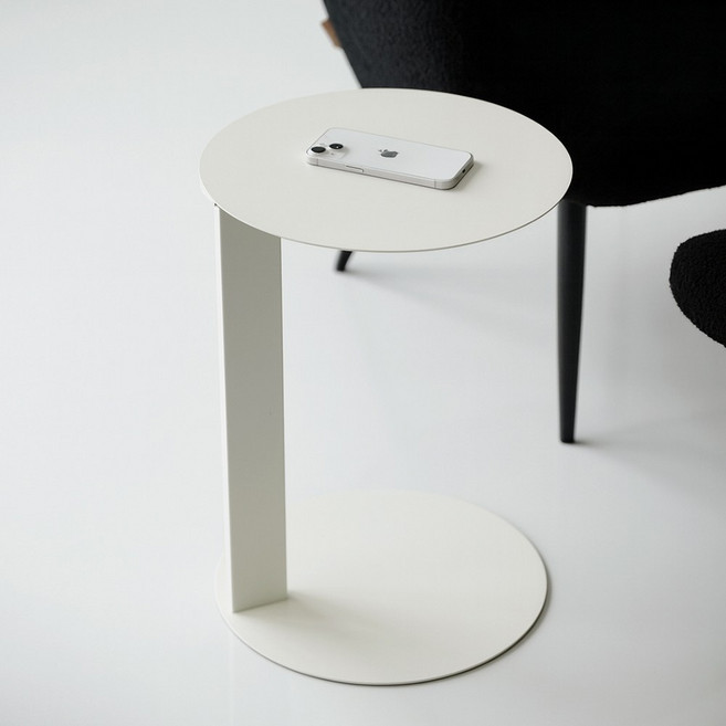 동서가구 엘로 철제 사이드 테이블 DF926787, 아이보리