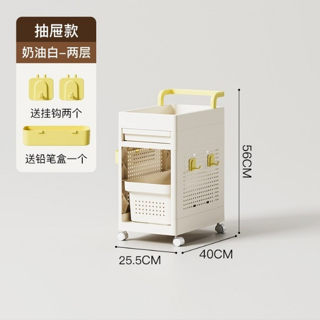 家用書包置物架 多功能收納架, 置物架-帶抽屜-二層,賣場有更多收納好物