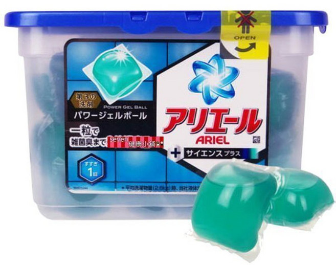 日本 P&G 寶僑 雙倍洗衣膠球(藍-淨白) 18入/盒, 1個