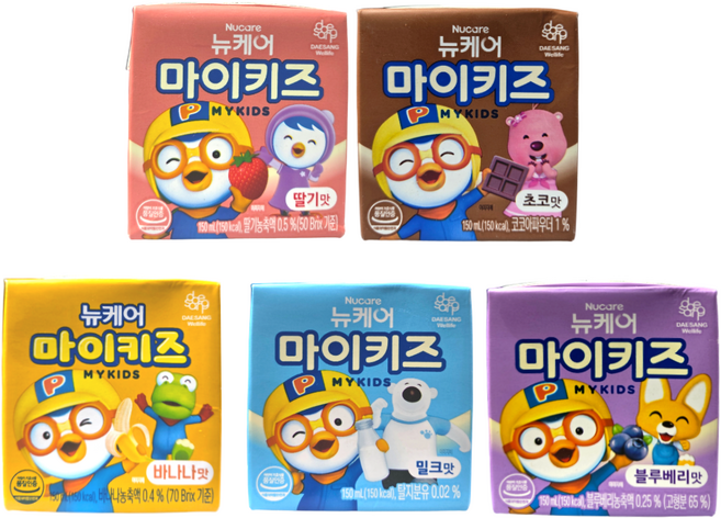 뉴케어 마이키즈 체험팩 5종 1개씩 (딸기 초코 바나나 밀크 블루베리)1세트, 5팩, 150ml