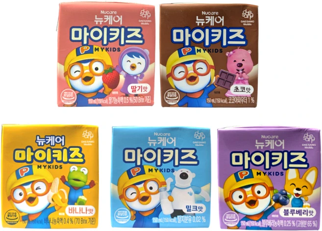 뉴케어 마이키즈 체험팩 5종 1개씩 (딸기 초코 바나나 밀크 블루베리)1세트, 5팩, 150ml - 쿠팡