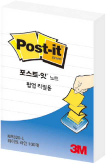 3M 포스트잇 팝업리필 KR-320(51x76mm 100매 화이트 라인)