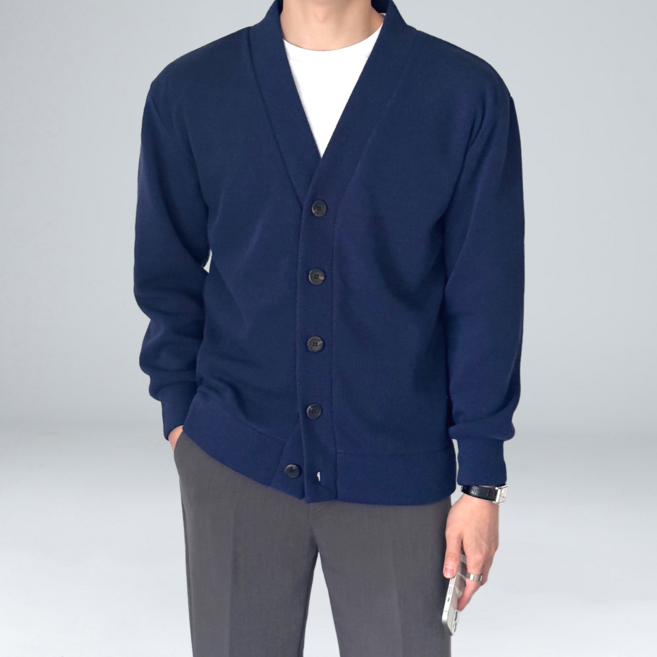이브 남자 니트 가디건 간절기 사무실 출근룩 빅사이즈 아우터 M-5XL (6092-1)