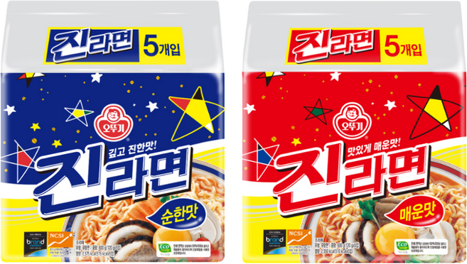 진라면 매운맛 20봉지 순한맛 20봉지 세트, 40개, 40개