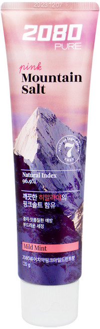 2080 퓨어 마운틴 핑크 솔트 치약, 120g, 1개